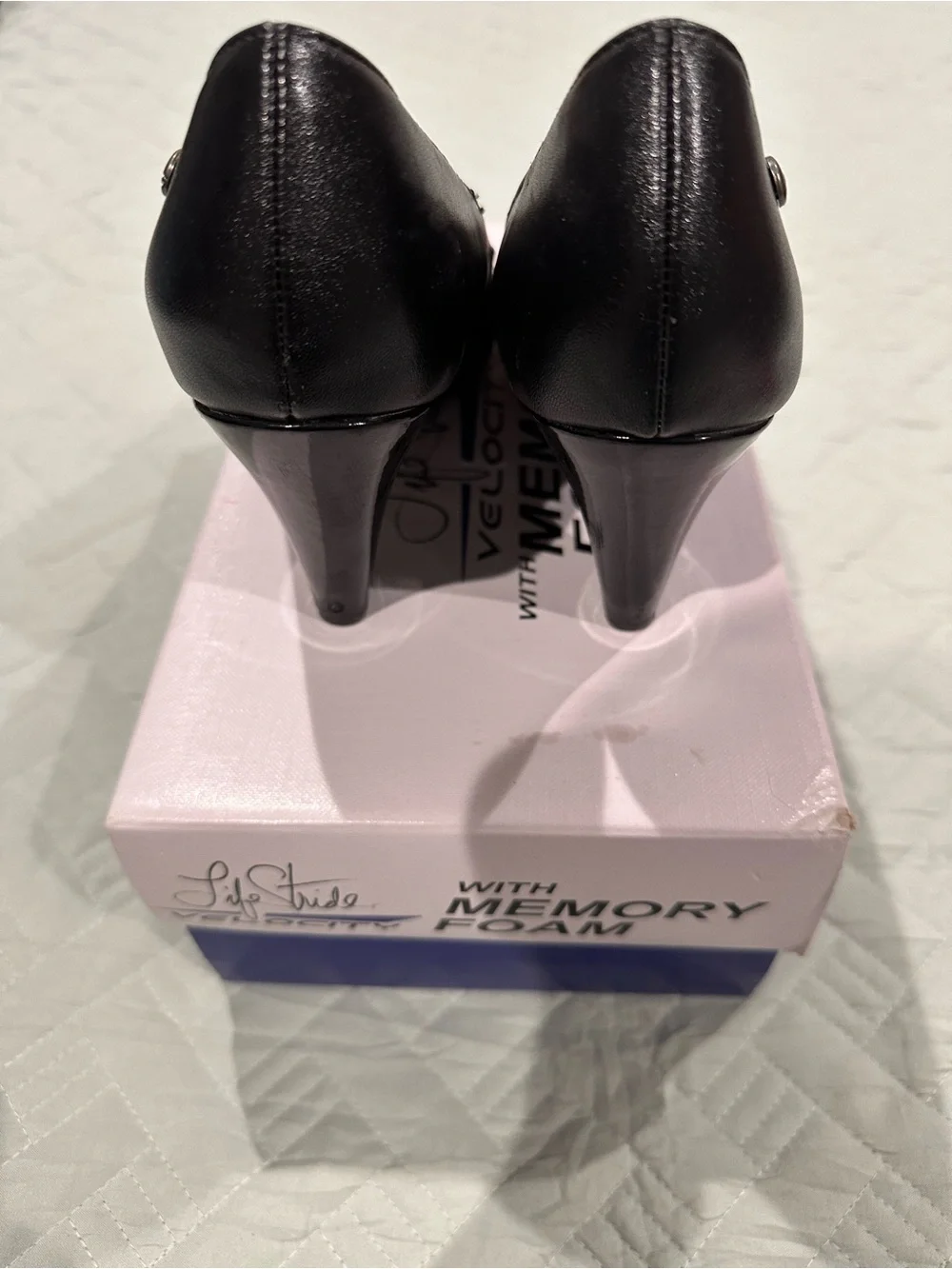 Life Stride Black Women's Dress Pumps - Classic Gloss Toe